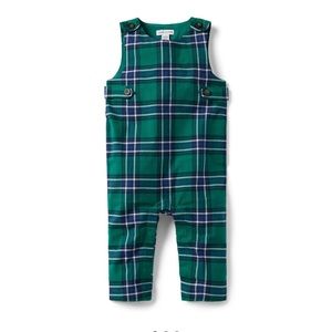 Janie and Jack Plaid Twill overalls (6-12m)